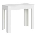 Console extensible 90x42 / 302 cm effet bois frêne blanc Console extensible 90x42 / 302 cm effet bois frêne blanc
