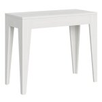 Console extensible 90x42 / 302 cm effet bois frne blanc