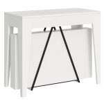 Console extensible 90x42 / 302 cm effet bois frêne blanc Console extensible 90x42 / 302 cm effet bois frêne blanc