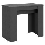 Console extensible 90x48 / 204 cm effet bois anthracite
