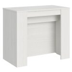 Console extensible 90x48 / 296 cm effet bois frne blanc