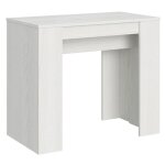 Console extensible 90x48 / 308 cm effet bois frne blanc