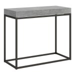 Console extensible effet b�ton gris 90x40 / 300 cm