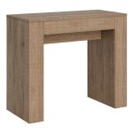 Console extensible effet bois chne nature 90x42 / 198 cm