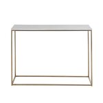 Console en marbre blanc et métal coloris laiton Console en marbre blanc et métal coloris laiton