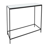 Console en mtal et verre tremp blanc