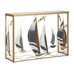 Console en mtal avec voiliers 108x37x80 cm