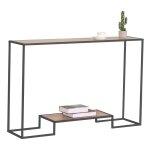 Console moderne 2 niveaux dcor chne l120cm