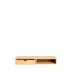 Console murale 1 tiroir, 1 niche - bois clair