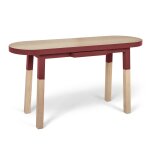 Console ovale 140 cm, 100% frne massif