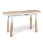 Console ovale 140 cm, 100% frne massif