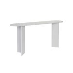 Console ovale 150 cm design - décor laqué blanc Console ovale 150 cm design - décor laqué blanc