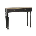 Console plateau chne 2 tiroirs noir