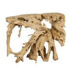 Console en racine de teck blanchi