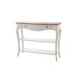 Console romantique en bois blanc shabby chic 1 tiroir 2 tablettes