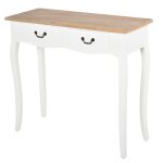 Console style table de drapier shabby chic 2 tiroirs blanc Console style table de drapier shabby chic 2 tiroirs blanc