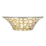 Console suspendue en m�tal dor� avec papillons 120x40, 5x37, 2 cm