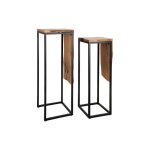 Console en teck et mtal - sellettes gigognes