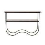 Console tendance en verre et mtal evy mtal + verre noir