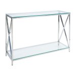 Console verre de scurit argent