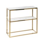 Console verre de scurit marbre blanc