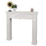 Contour de chemine bois cottage blanc cruse