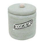 Corbeille en coton sauge bleue  20 x 26 cm