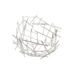 Corbeille  fruits ronde en mtal bowl argent