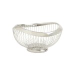 Corbeille  fruits ronde en mtal vague argente