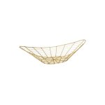 Corbeille ovale en mtal dor ajour  fruits et dcorative