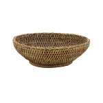 Corbeille ovale  pain en rotin rotin antique