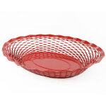 Corbeille  pain 30x24 cm rouge en inox