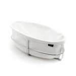 Corbeille � pain ovale en acier inoxydable argent