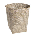 Corbeille à papier tressée en fibre végétale blanchie h 27 cm Corbeille à papier tressée en fibre végétale blanchie h 27 cm