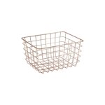 Corbeille de rangement en métal cuivré 24 x 19 x 13 cm Corbeille de rangement en métal cuivré 24 x 19 x 13 cm