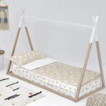 Couchage prt  dormir 100% coton beige 90x200 cm sans rembourrage