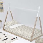 Couchage prt  dormir 100% coton beige 90x200 cm sans rembourrage