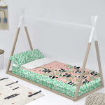 Couchage prt  dormir 100% coton rose 90x200 cm sans rembourrage