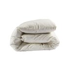 Couette confort duvet de canard enveloppe coton blanc 260x240 cm