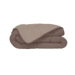 Couette d't en microfibre bicolore polyester / microfibre taupe