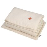 Couette et oreiller enfant prt  dormir en lin beige 140x100