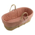 Couffin bb en fibres naturelles avec habillage tissu
