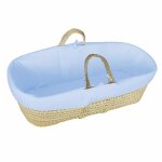 Couffin bb avec matelas, habillage en velours - coton bio - azur