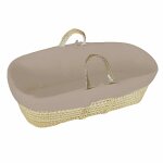 Couffin bb avec matelas, habillage en velours - coton bio - noisette