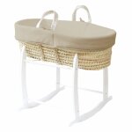 Couffin avec support  bascule blanc, habillage en coton bio