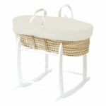 Couffin avec support  bascule blanc, habillage en coton bio - crme