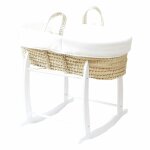 Couffin avec support  bascule blanc, habillage en coton bio - nuage