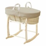 Couffin avec support  bascule bois, habillage en coton bio - noisette