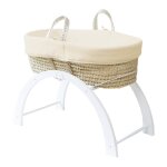 Couffin avec support rversible blanc, habillage coton bio - crme