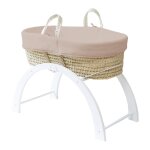Couffin avec support rversible blanc, habillage coton bio - noisette